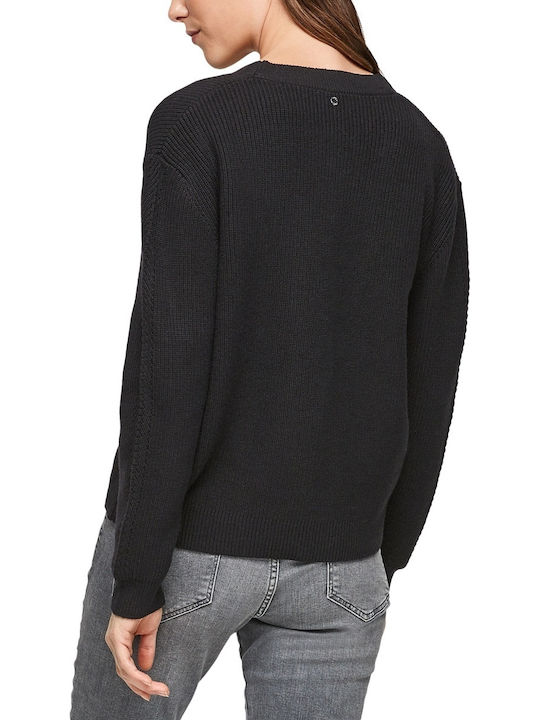 Women's Knitted Cardigan with Buttons Black