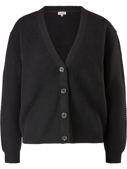 Women's Knitted Cardigan with Buttons Black