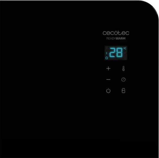 Cecotec Ready Warm 6670 Crystal Connection 05350 Convector Heater Floor 1000W with Electronic Thermostat and WiFi 43x24cm Black