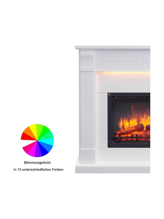 Richen Ermis Floor Electric Fireplace 2000W 110x99cm White