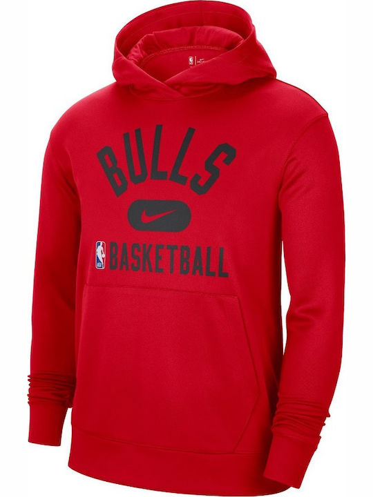 NBA Chicago Bulls Dri-Fit Φούτερ με Κουκούλα University Red