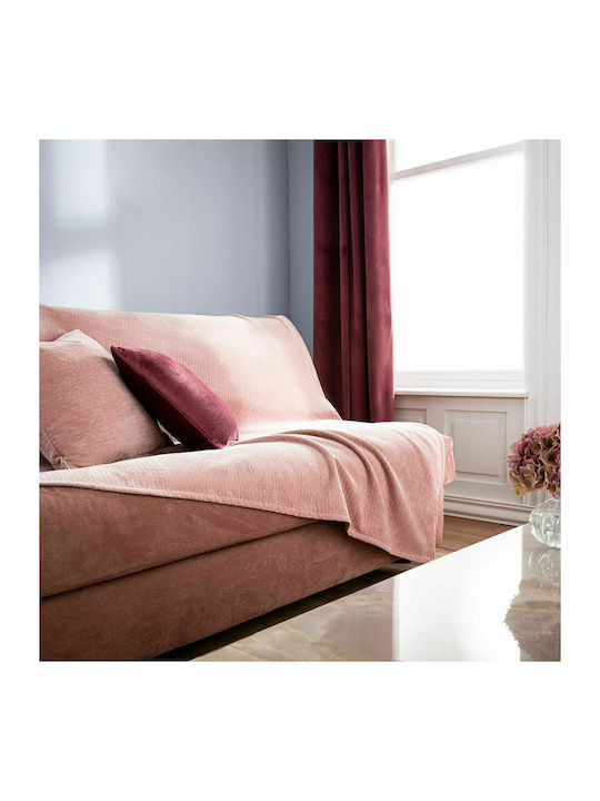 Gofis Home Valley Armchair Throw Chenille 180x180cm Sweet Pink 421/17