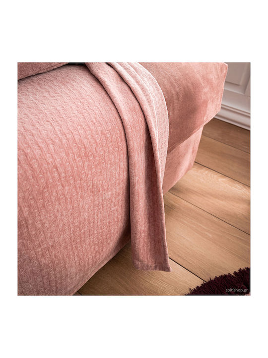 Gofis Home Valley Ριχτάρι Τετραθέσιου Καναπέ Chenille 180x350εκ. Sweet Pink 421/17