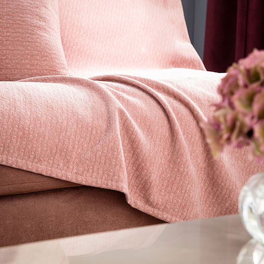 Gofis Home Valley Ριχτάρι Τετραθέσιου Καναπέ Chenille 180x350εκ. Sweet Pink 421/17