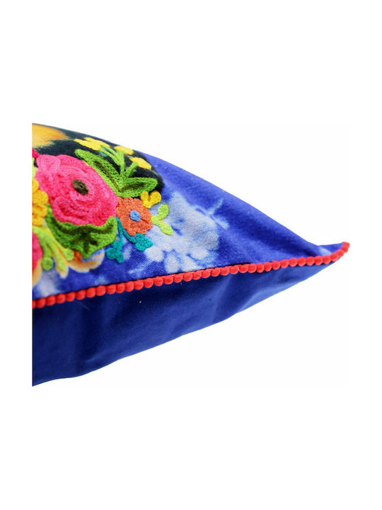 Synchronia Decorative Pillow Case Frida 100% Cotton Blue 45x45cm