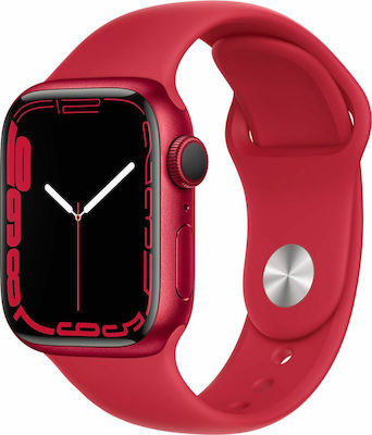 Apple Watch Series 7 Aluminium 45mm Waterproof with Heart Rate Monitor (Product Red)