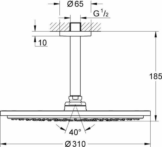 Grohe Rainshower Essence New Rund Duschkopf 31cm