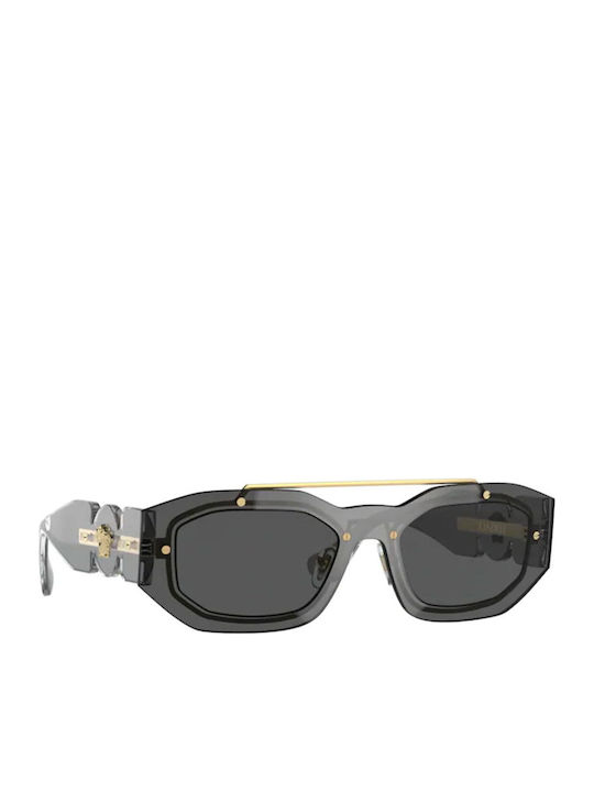 Versace Γυναικεία Γυαλιά Ηλίου με Γκρι Κοκκάλινο Σκελετό και Μαύρο Φακό VE2235 1002/87