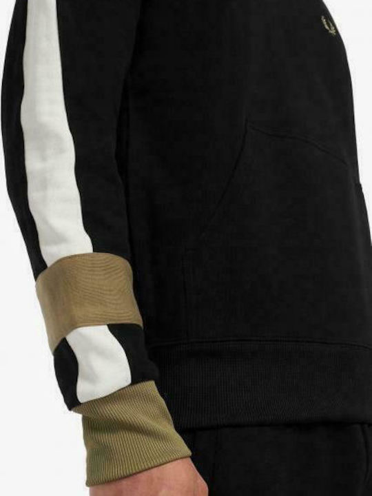 Fred Perry Bold Tipped Men's Sweatshirt with Hood and Pockets Black