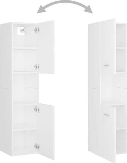vidaXL Waschtisch ohne Waschbecken mit Spiegel L41xB38.5xH46cm und Säule Weiß