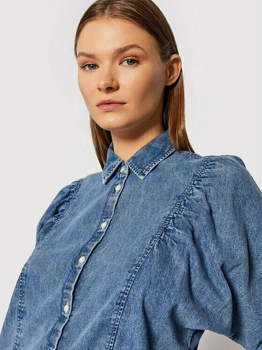 Women's Denim Long Sleeve Shirt Blue