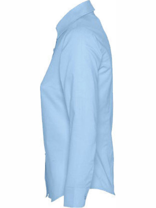 Embassy Women's Monochrome Long Sleeve Shirt Light Blue