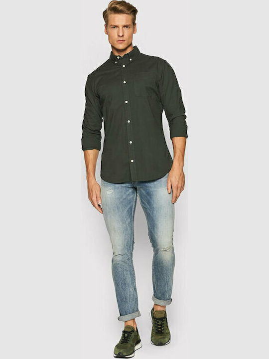 Long-sleeved Cotton Shirt Green