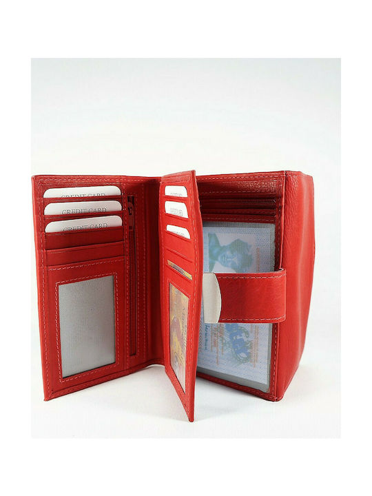 Large Leather Women's Wallet Red