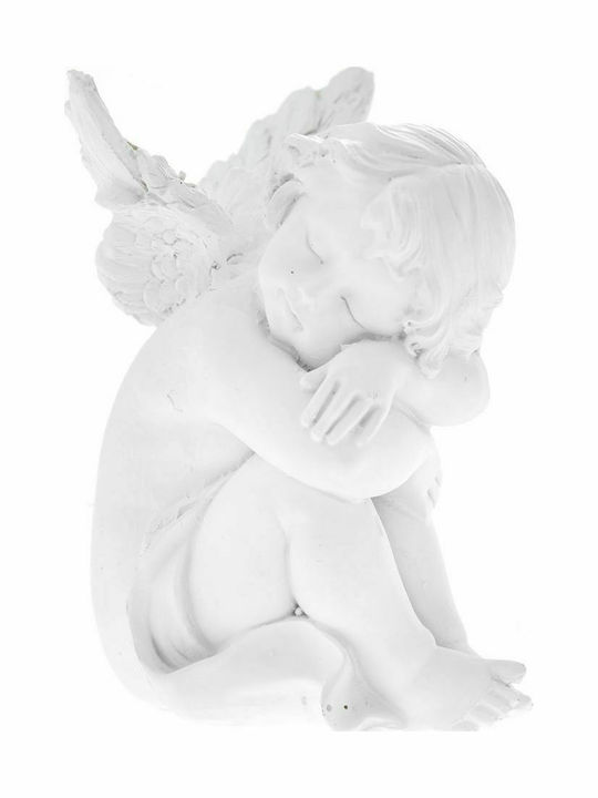 Iliadis Christmas Ceramic Cherub Figure White 12.5x11.7x10cm