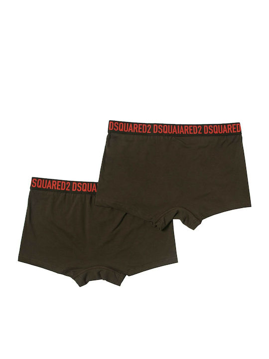 Dsquared2 Herren Boxershorts Haki 2Packung