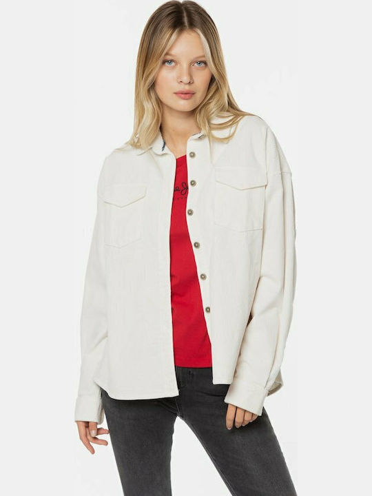 Fatima Damen Weiß Overshirt