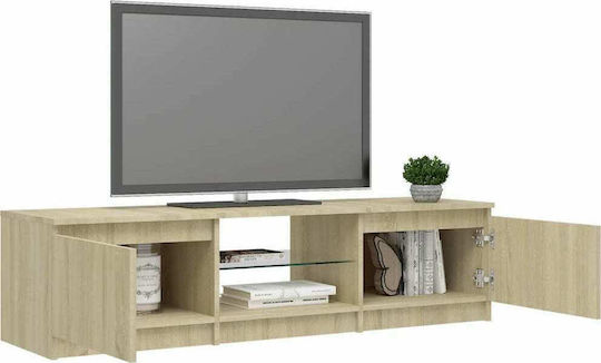TV-Ständer mit LED-Beleuchtung Sonoma M140xT40xH35.5cm