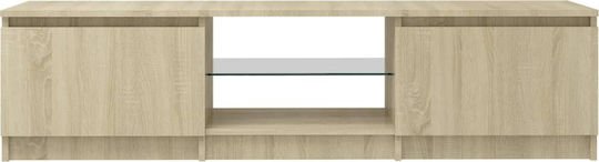 TV-Ständer mit LED-Beleuchtung Sonoma M140xT40xH35.5cm