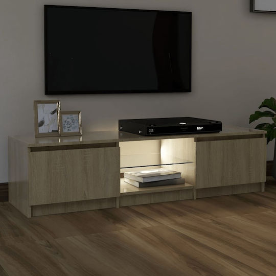 TV-Ständer mit LED-Beleuchtung Sonoma M140xT40xH35.5cm