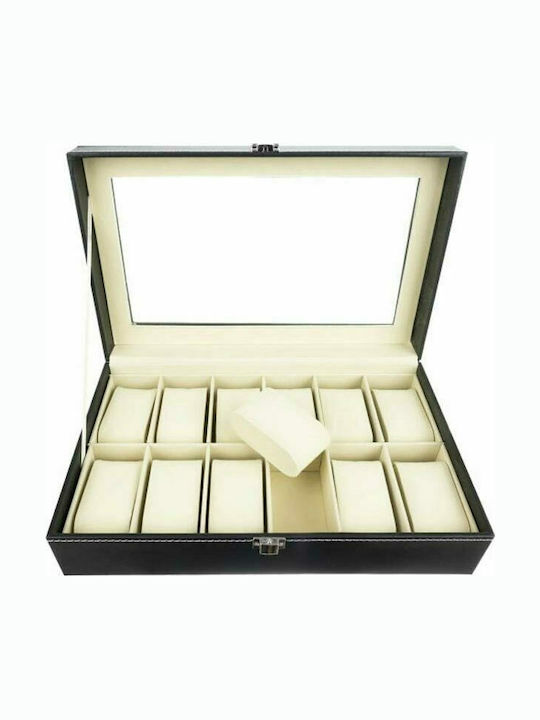 Soulima Case with transparent lid for 12 watches in Black color 00012534 Soulima Case with transparent lid for 12 watches in Black color 00012534
