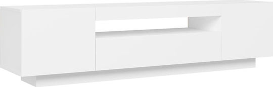 TV Stand with LED Lighting White M160xD35xH40cm