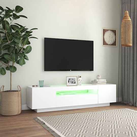 TV Stand with LED Lighting White M160xD35xH40cm