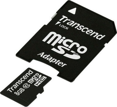 Transcend microSDHC 8GB Class 10 High Speed with Adapter