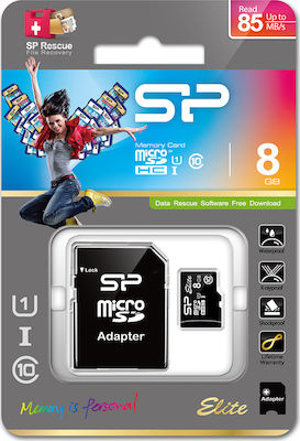 Silicon Power microSDHC 8GB Class 10 High Speed with Adapter