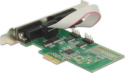 DeLock Card de control PCIe cu 4 porturi RS232 DB9 Serial