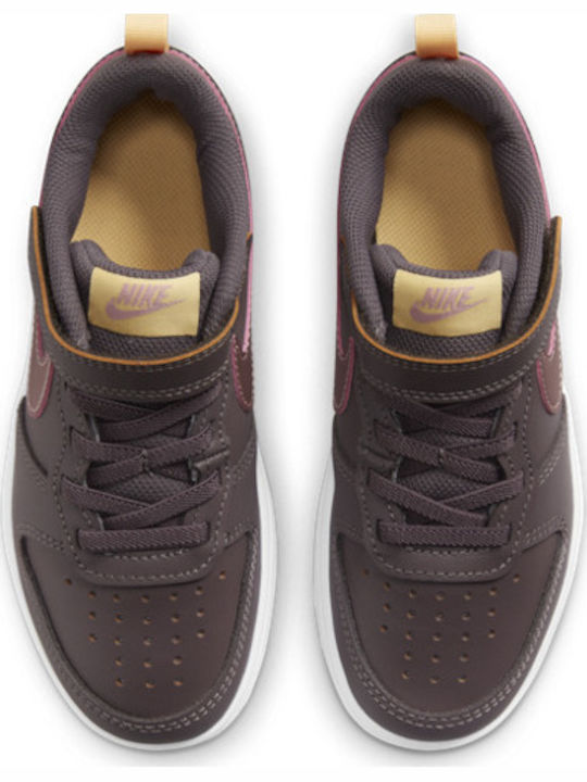 Court Court Borough Kids Sports Shoes Basketball with Hoop & Loop Closure Violet Ore / Pink Glaze