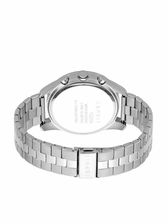 Esprit Ceas Barbati 44mm Cronograf cu Baterie cu Brățară din Metal Argintie