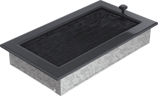 Kratki Ορθογώνια Περσίδα Τζακιού 30x17cm Γκρι