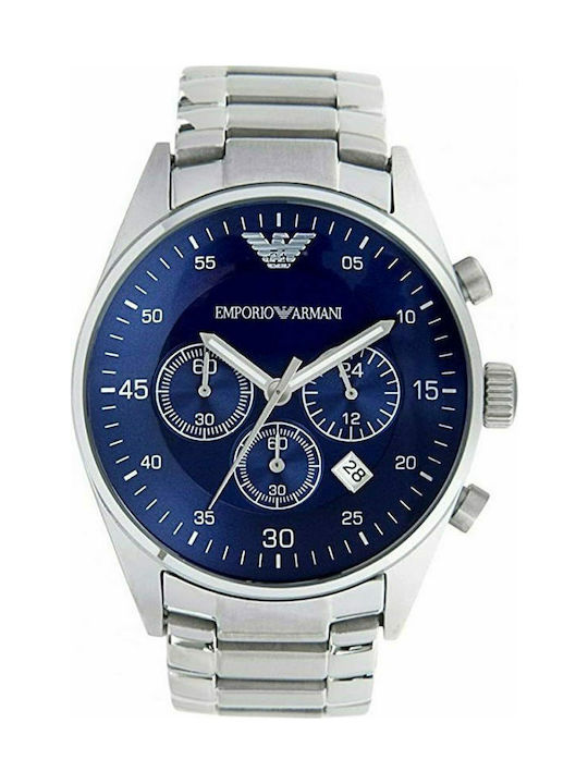 Emporio Armani Uhr Chronograph Batterie mit Silber