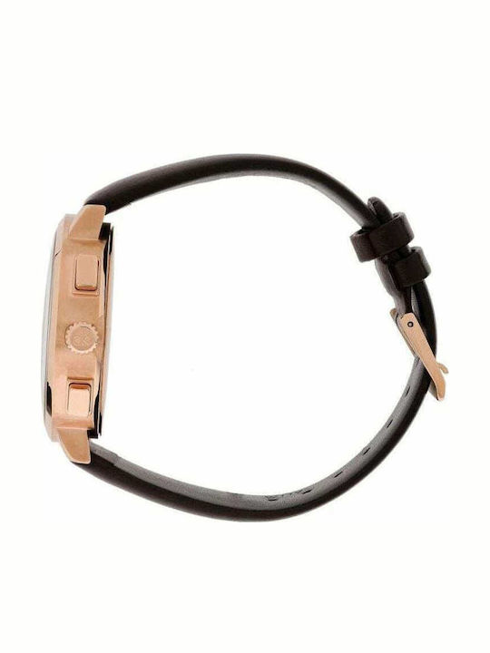 Calvin Klein Posh Men's Watch 43mm Chronograph Battery with Black Leather Strap