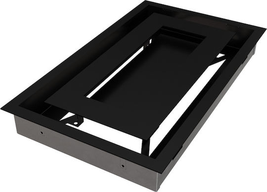 Kratki Rectangular Fireplace Air Shutter Black 37x22cm
