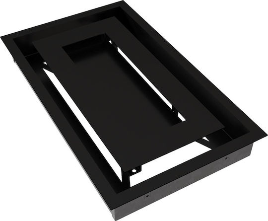 Kratki Rectangular Fireplace Air Shutter Black 37x22cm