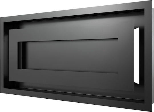 Kratki Rectangular Fireplace Air Shutter Black 45x22cm