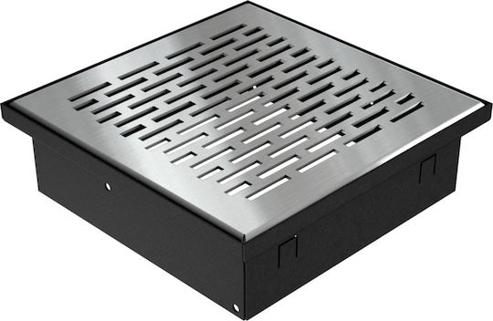 Kratki Τετράγωνη Περσίδα Τζακιού 17x17cm Inox