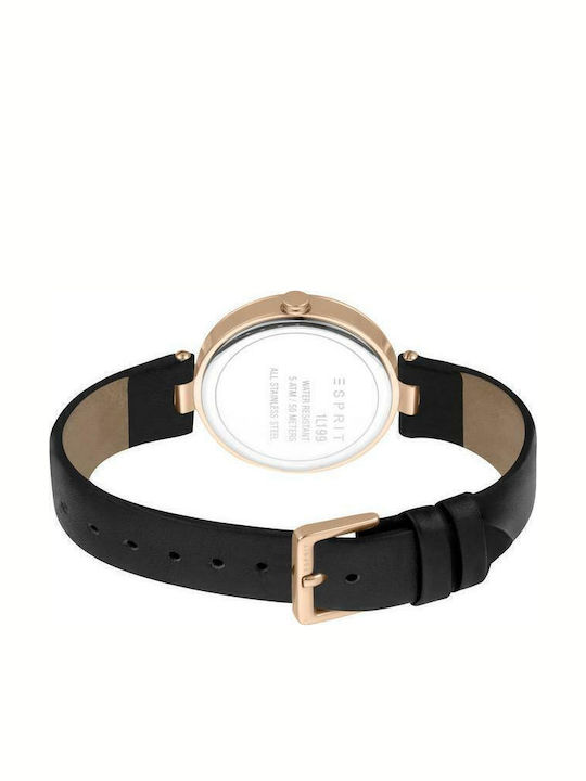 Esprit Roselle Women's Watch with Black Leather Strap