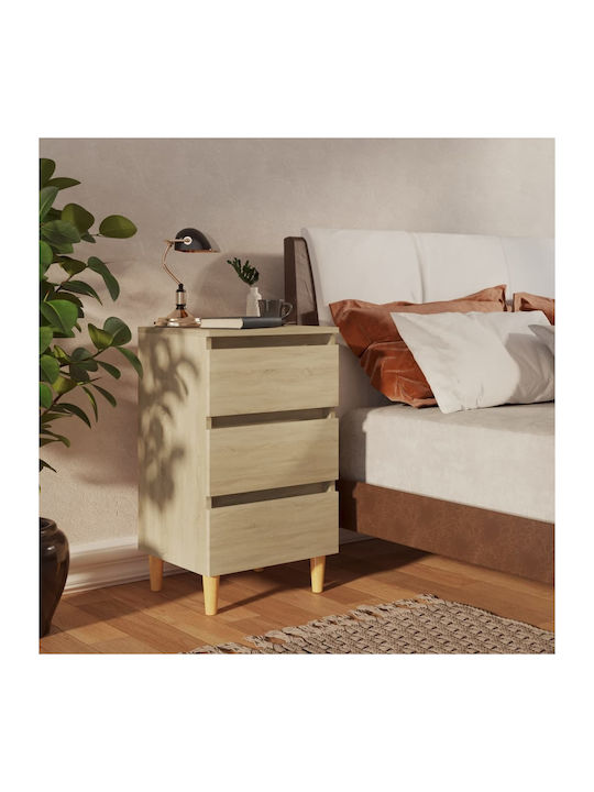 Wooden Bedside Table Sonoma 40x35x69cm