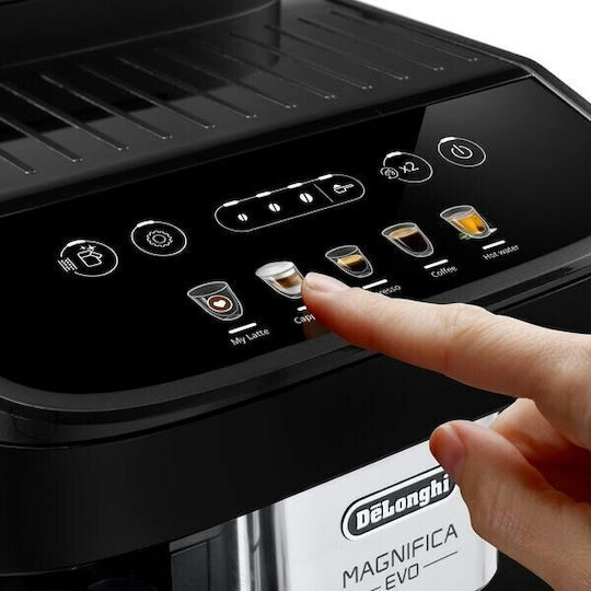 De'Longhi Magnifica Evo Automatic Espresso Machine 1450W Pressure 15bar for Cappuccino with Grinder Black