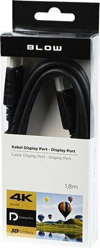 Blow Cable DisplayPort male - DisplayPort male 1.8m Μαύρο (DM-024)