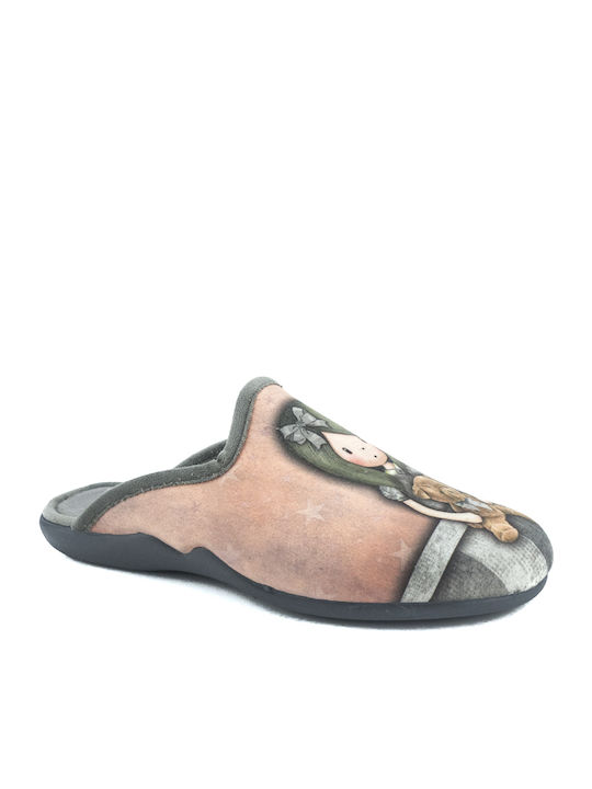 Adam's Shoes Anatomische Damen Hausschuhe in Gray Farbe