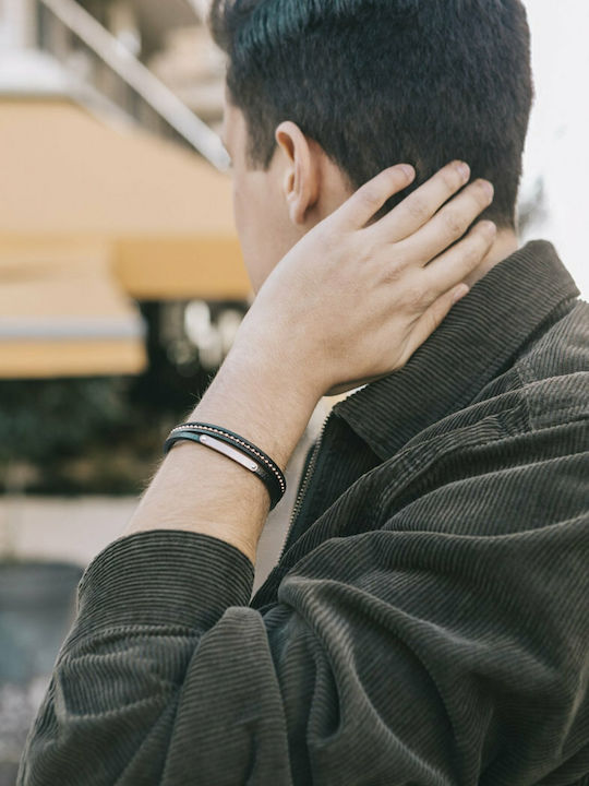 Season Time Men's Leather Bracelet 20.5cm
