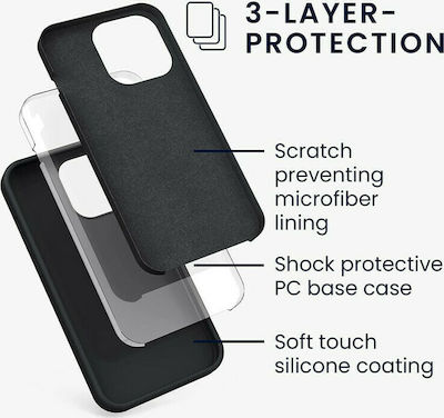 KWmobile Hard Rubber Back Cover Σιλικόνης Μαύρο (iPhone 13 Pro)