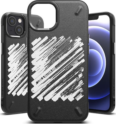 Ringke Onyx Durable Synthetic Back Cover Black Design Paint (iPhone 13)