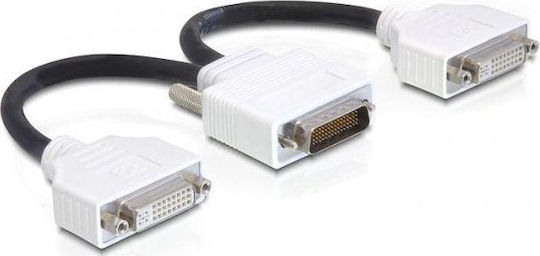 DeLock Конвертор DMS-59 мъжки към DVI-I 2x женски Черен 1бр 65281