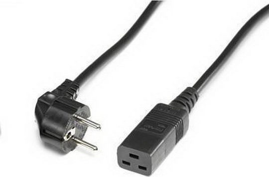 Roline Schuko - IEC C19 Cable 3m Μαύρο 19.08.1553