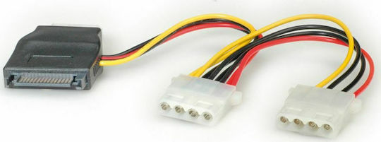 Roline 15-Pin Sata - 4-Pin Molex Kabel 0.2m Mehrfarbig (11.03.1040)